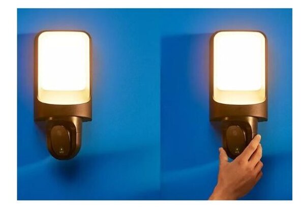 Philips WIZ 8720169072114 venkovní nástěnné svítidlo s kamerou, 120° zorné pole, detekce pohybu a zvuku, 1080P, 30 FPS, 17W/1250lm 2700K IP44 černá