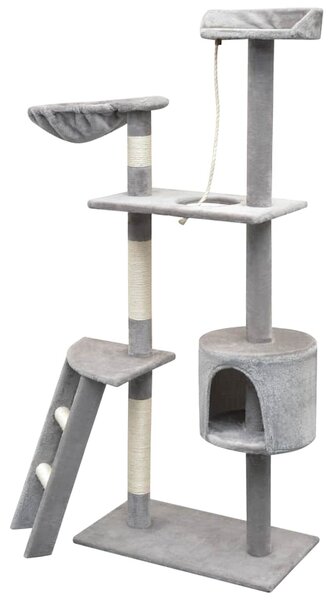 Škrabadlo pro kočky se sisalovými sloupky, 150 cm, šedá 170485