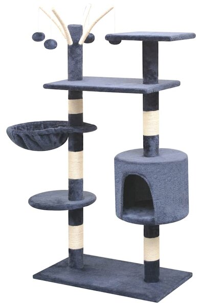 Škrabadlo pro kočky se sisalovými sloupky, 125 cm, tmavě modrá 170484