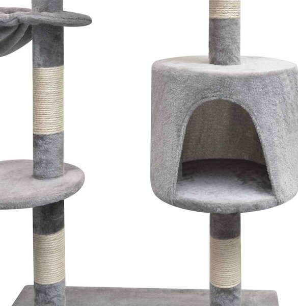 Škrabadlo pro kočky se sisalovými sloupky, 125 cm, šedá 170480