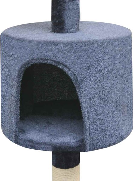 Škrabadlo pro kočky se sisalovými sloupky, 125 cm, tmavě modrá 170484
