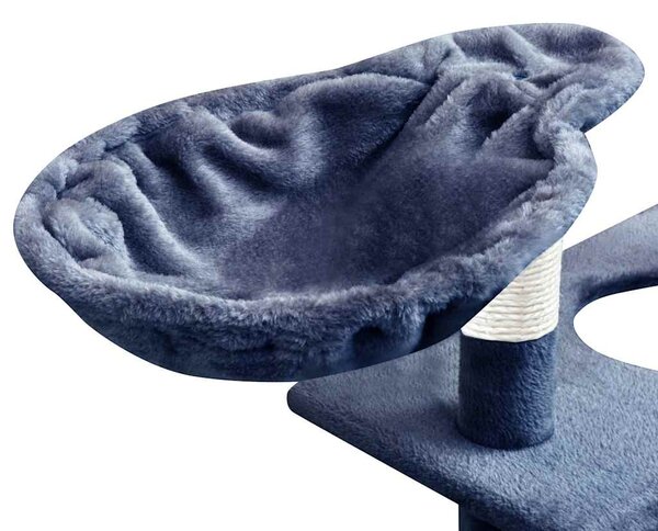 Škrabadlo pro kočky se sisalovými sloupky, 150 cm, tmavě modrá 170489