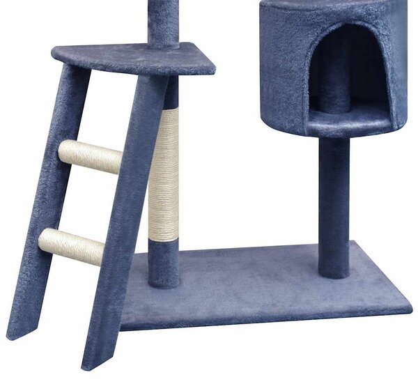 Škrabadlo pro kočky se sisalovými sloupky, 150 cm, tmavě modrá 170489