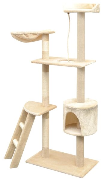 Škrabadlo pro kočky se sisalovými sloupky, 150 cm, béžová 170487
