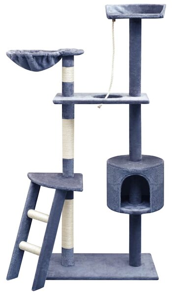Škrabadlo pro kočky se sisalovými sloupky, 150 cm, tmavě modrá 170489