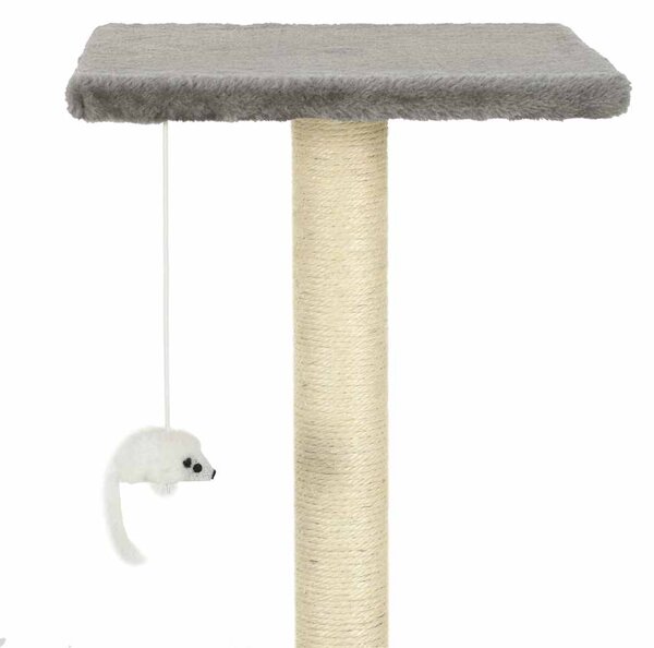Škrabadlo pro kočky se sisalovými sloupky 95 cm šedé 170512