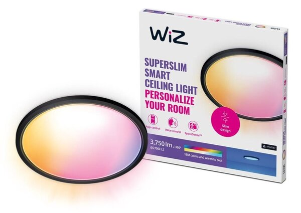 Philips Wiz Colors 8720169072671 SuperSlim stropní svítidlo LED D545mm 32W/3750lm 2700-6500K+RGB černá