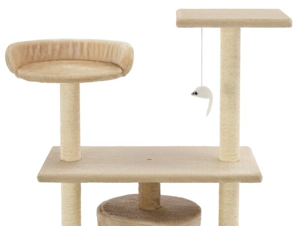 Škrabadlo pro kočky se sisalovými sloupky 95 cm béžové 170514