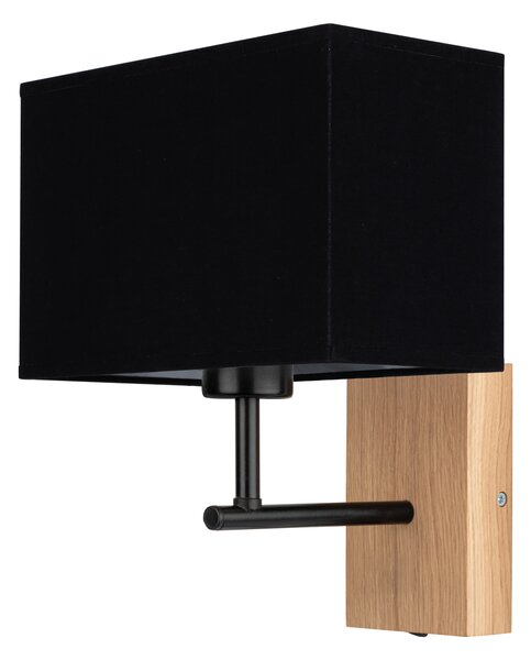 BRITOP Nástěnné svítidlo BOHO SONAR, 1xE27, š. 22 cm Barva stínidla: Bílá látka, Barva podstavy: Dubové dřevo