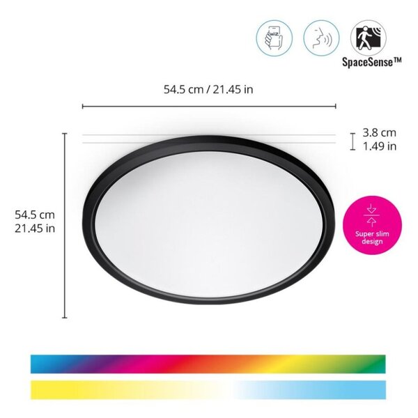 Philips Wiz Colors 8720169072671 SuperSlim stropní svítidlo LED D545mm 32W/3750lm 2700-6500K+RGB černá