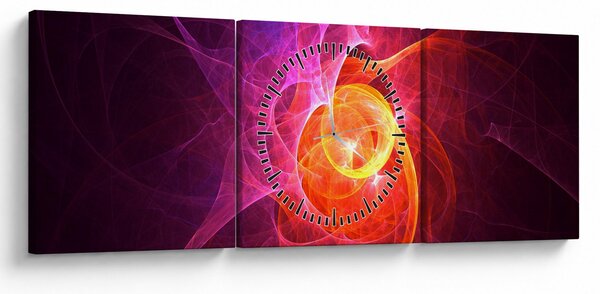 Moderní abstraktní obraz (s hodinami) (90x30 cm)