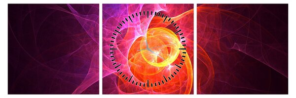 Moderní abstraktní obraz (s hodinami) (90x30 cm)