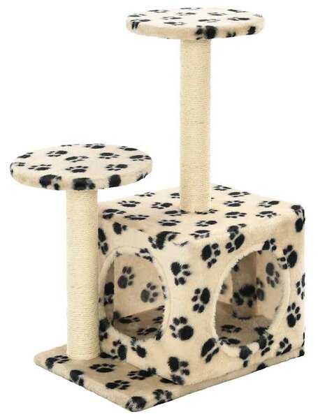 Škrabadlo pro kočky sisalové sloupky 60 cm béžový s potiskem 170520