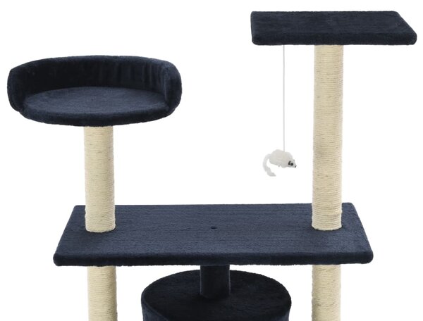 Škrabadlo pro kočky se sisalovými sloupky 95 cm tmavě modré 170516