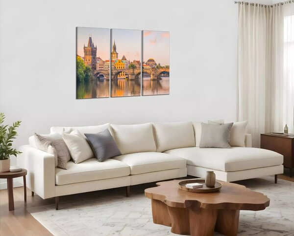 Obraz na plátně Karlův most a Vltava