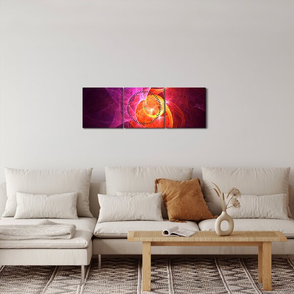 Moderní abstraktní obraz (s hodinami) (90x30 cm)