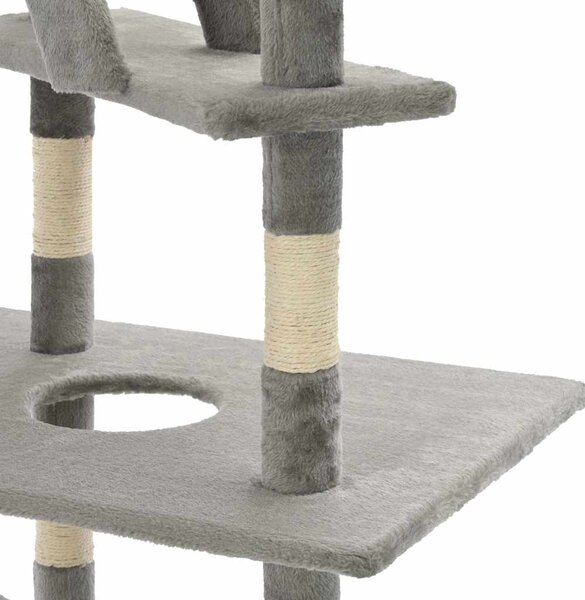 Škrabadlo pro kočky se sisalovými sloupky 230–260 cm šedé 170522