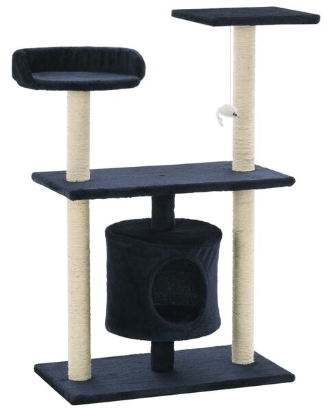 Škrabadlo pro kočky se sisalovými sloupky 95 cm tmavě modré 170516