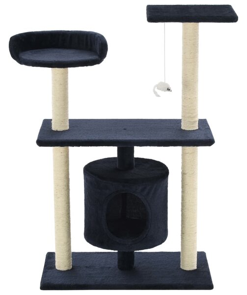 Škrabadlo pro kočky se sisalovými sloupky 95 cm tmavě modré 170516