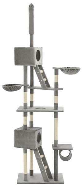 Škrabadlo pro kočky se sisalovými sloupky 230–260 cm šedé 170522