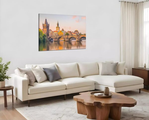 Obraz na plátně Karlův most a Vltava