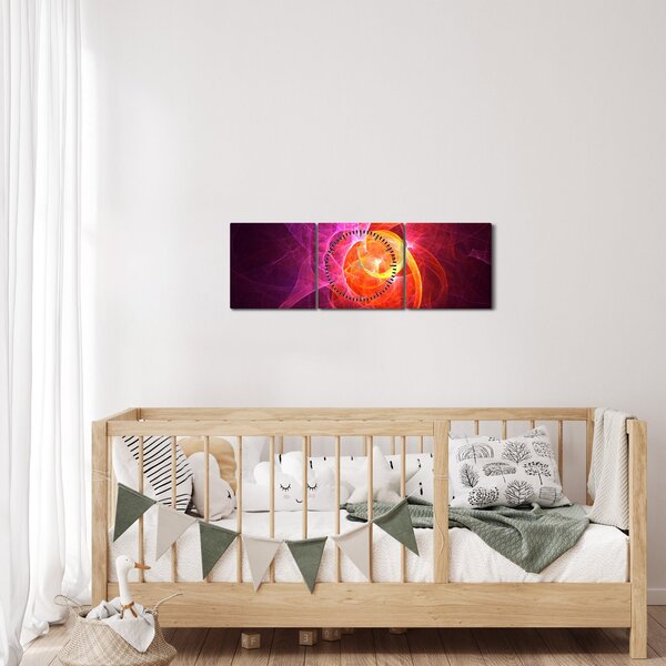 Moderní abstraktní obraz (s hodinami) (90x30 cm)