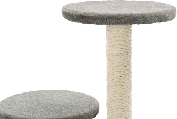 Škrabadlo pro kočky se sisalovými sloupky 60 cm šedé 170517