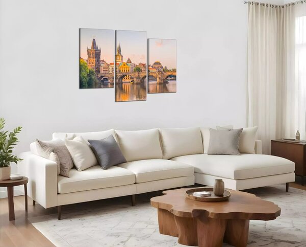 Obraz na plátně Karlův most a Vltava