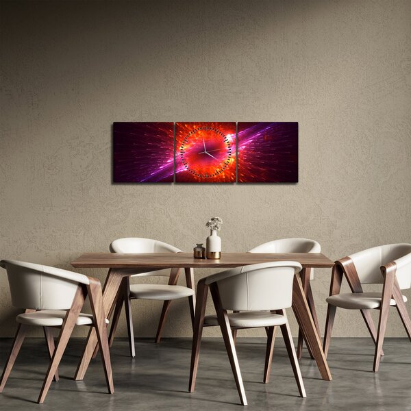 Obraz moderní trnité abstrakce (s hodinami) (90x30 cm)