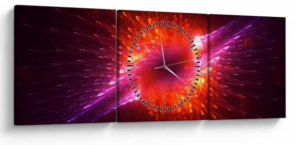Obraz moderní trnité abstrakce (s hodinami) (90x30 cm)