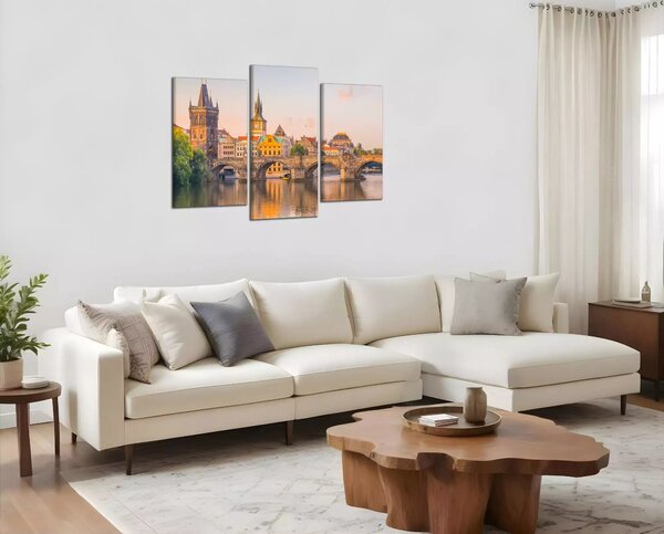 Obraz na plátně Karlův most a Vltava
