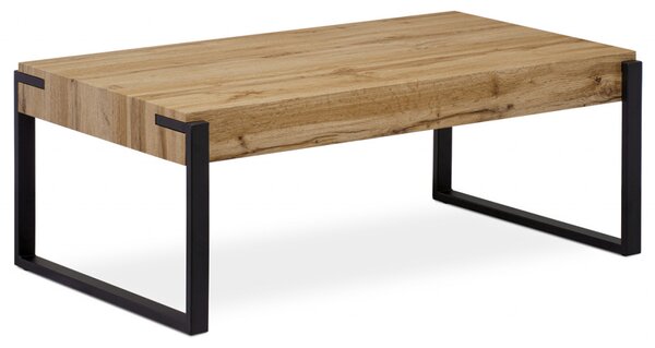 Konferenční stolek 110x60x42 cm, deska MDF dekor divoký dub tloušťka 10 cm, kov AHG-250 OAK