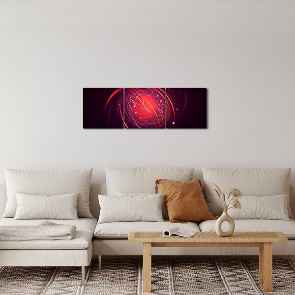 Moderní obraz abstrakce (s hodinami) (90x30 cm)
