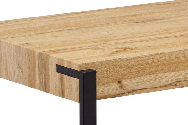 Konferenční stolek 110x60x42 cm, deska MDF dekor divoký dub tloušťka 10 cm, kov AHG-250 OAK