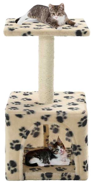 Škrabadlo pro kočky sisalové sloupky 55 cm béžové s potiskem 170540