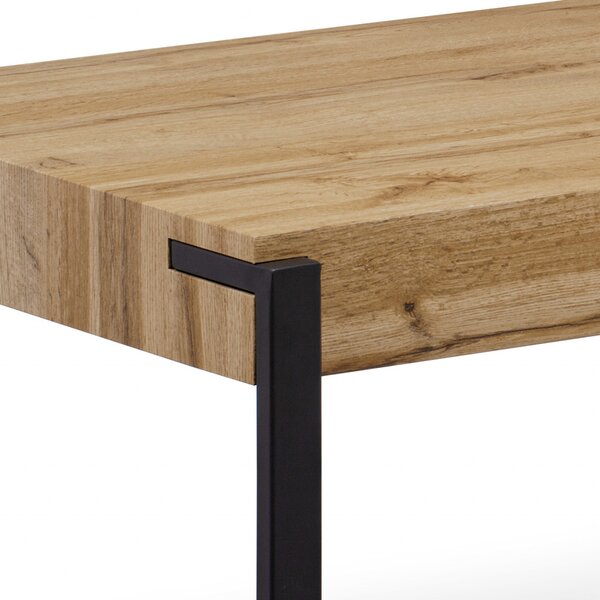 Konferenční stolek 110x60x42 cm, deska MDF dekor divoký dub tloušťka 10 cm, kov AHG-250 OAK