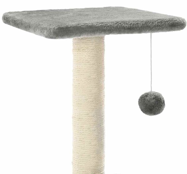 Škrabadlo pro kočky se sisalovými sloupky 65 cm šedé 170546