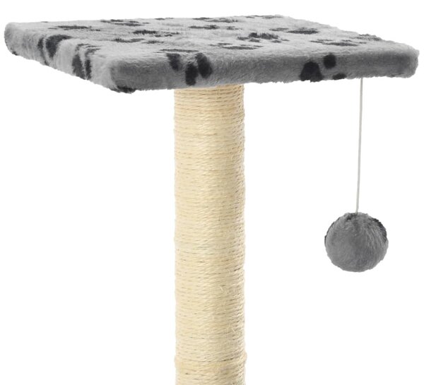 Škrabadlo pro kočky sisalové sloupky 65 cm šedé s potiskem 170547
