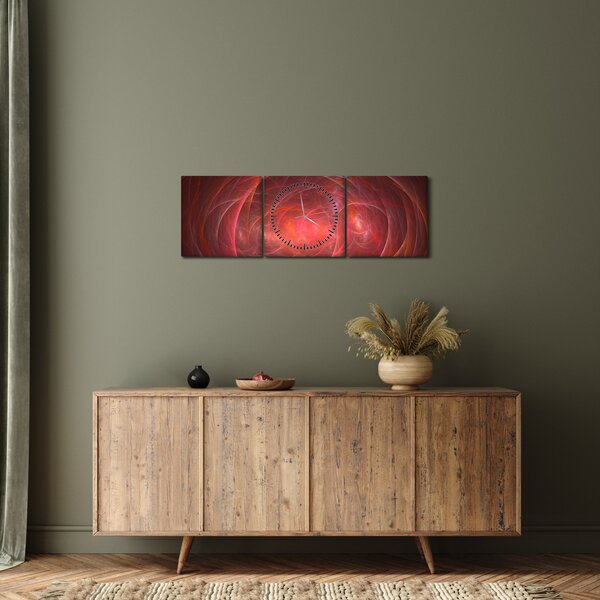 Moderní abstraktní obraz (s hodinami) (90x30 cm)