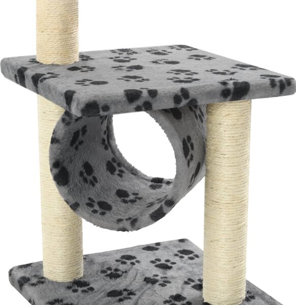 Škrabadlo pro kočky sisalové sloupky 65 cm šedé s potiskem 170547