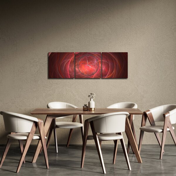 Moderní abstraktní obraz (s hodinami) (90x30 cm)