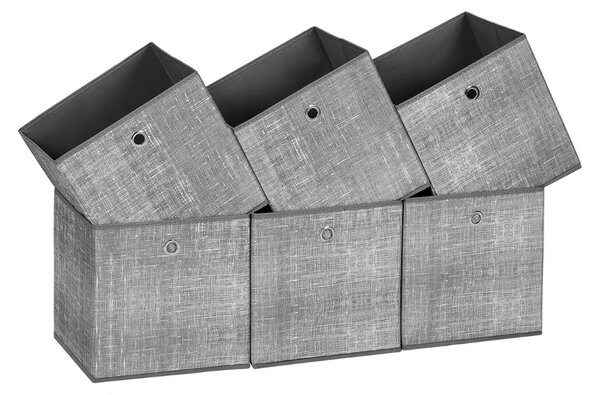 Úložné boxy GARY 6ks, 30x30x30cm, šedá SongmicsHome