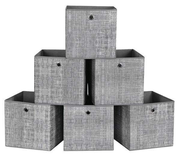 Úložné boxy GARY 6ks, 30x30x30cm, šedá SongmicsHome