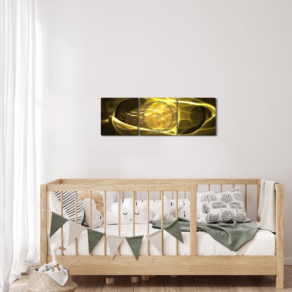 Moderní abstraktní obraz (s hodinami) (90x30 cm)