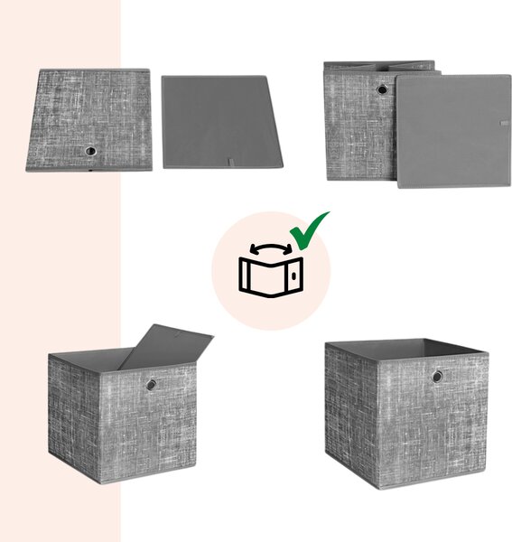 Úložné boxy GARY 6ks, 30x30x30cm, šedá SongmicsHome