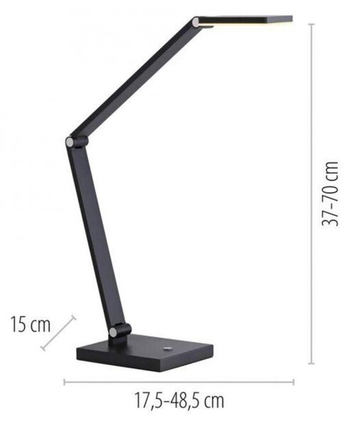 PAUL NEUHAUS LED stolní lampa SAMSKY, šedá, stmívatelné, nastavitelná výška, paměťová funkce 2700-5000K