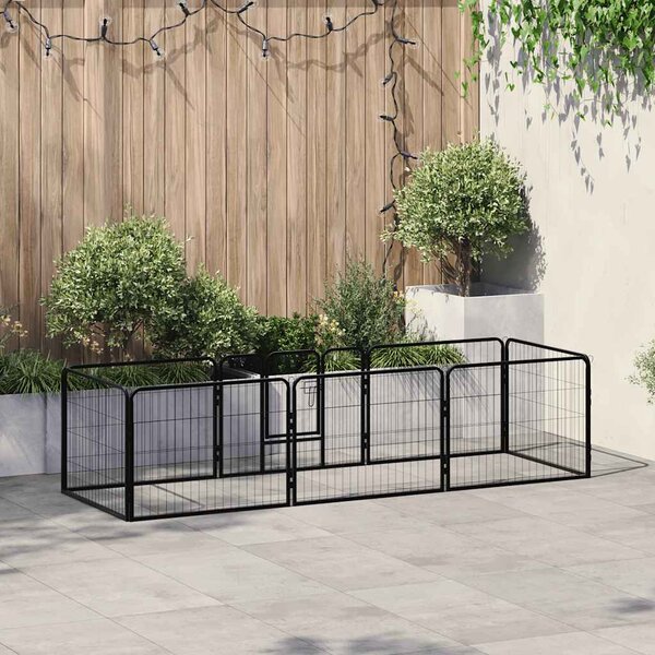 Ohrádka pro psy 8 panelů ocelová 60 x 80 cm černá 170572