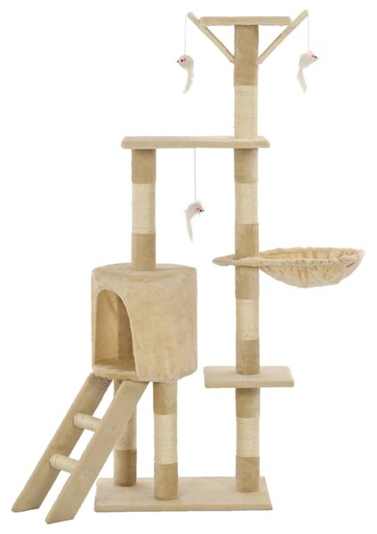 Škrabadlo pro kočky se sisalovými sloupky 138 cm béžové 170580