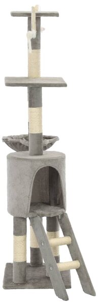 Škrabadlo pro kočky se sisalovými sloupky 138 cm šedé 170578