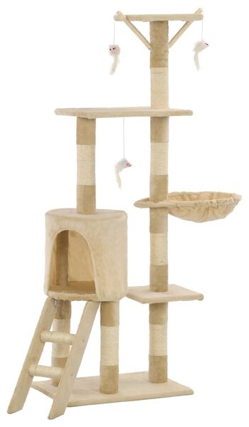 Škrabadlo pro kočky se sisalovými sloupky 138 cm béžové 170580